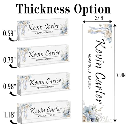 Acrylic Desk Name Plate (Purple Gold Marble) S9978