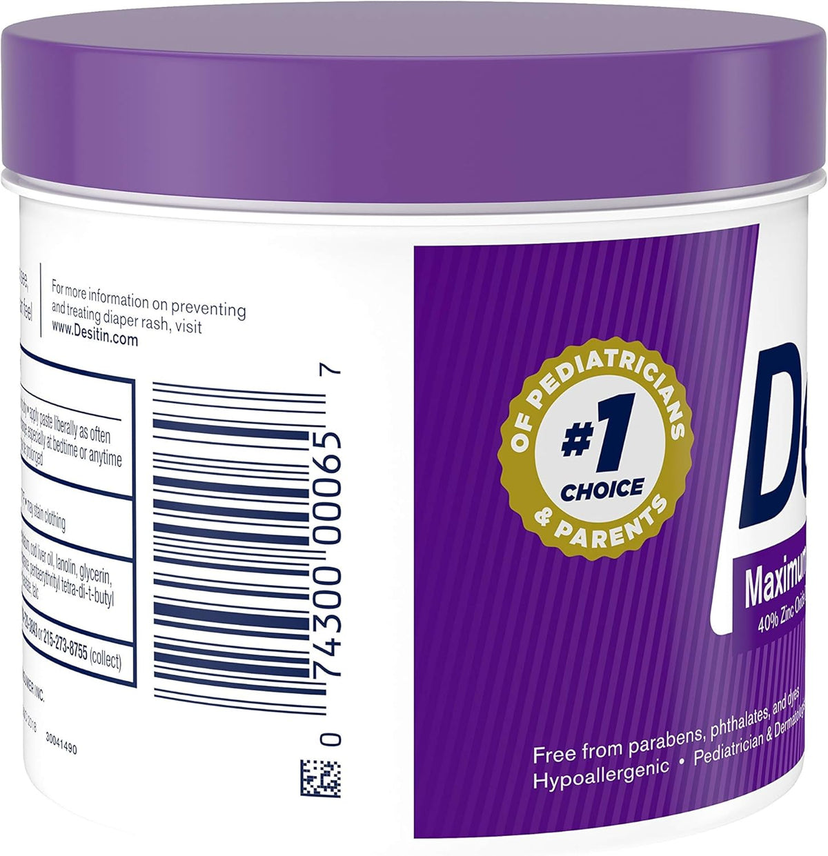 16 oz Maximum Strength Baby Diaper Rash Cream with 40% Zinc Oxide M578042