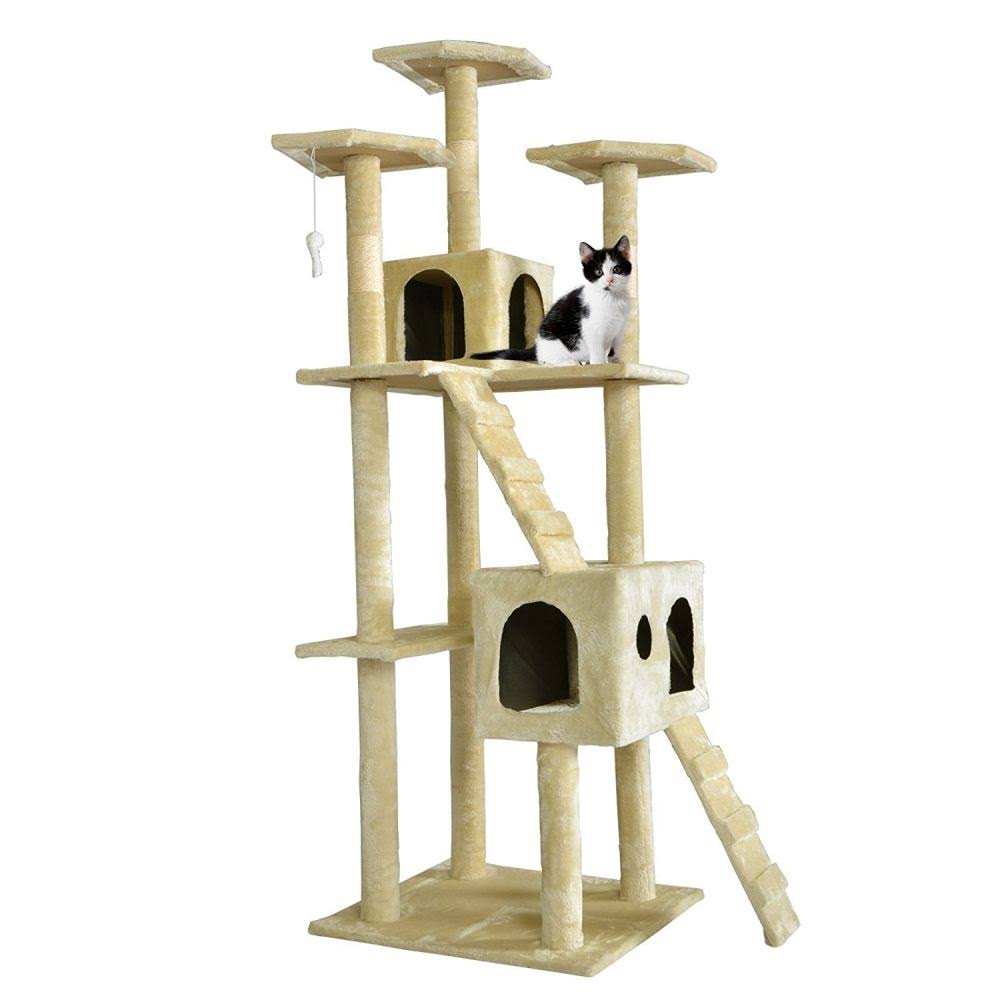 Beige Cat Tree Scratcher Play House S21234