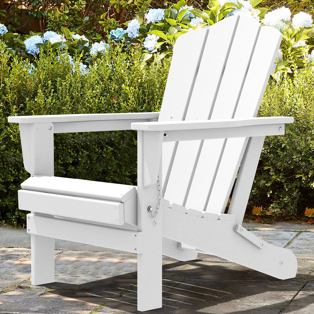 White HDPE Folding Adirondack Chair B9057