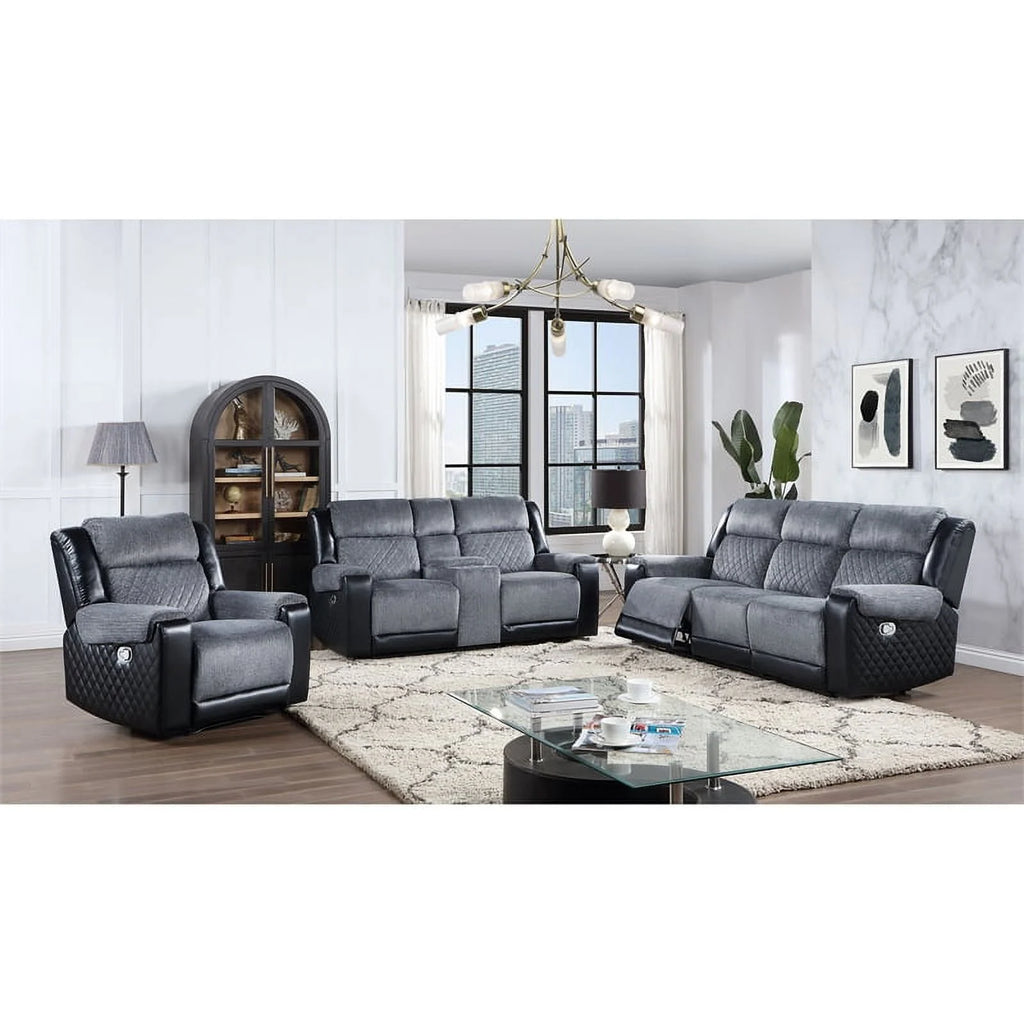 Gray Black Reclining Loveseat K6377