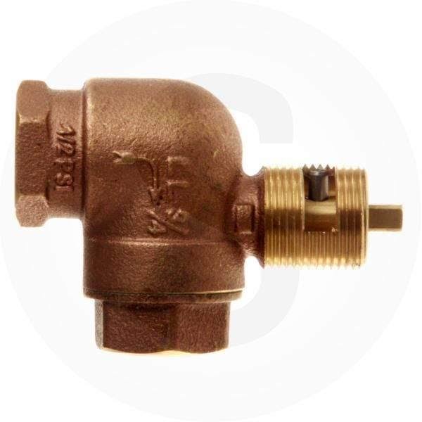 3/4 inch Angled Gas Fire Pit Shut Off Valve Kit with Pewter Flange and Key I94450