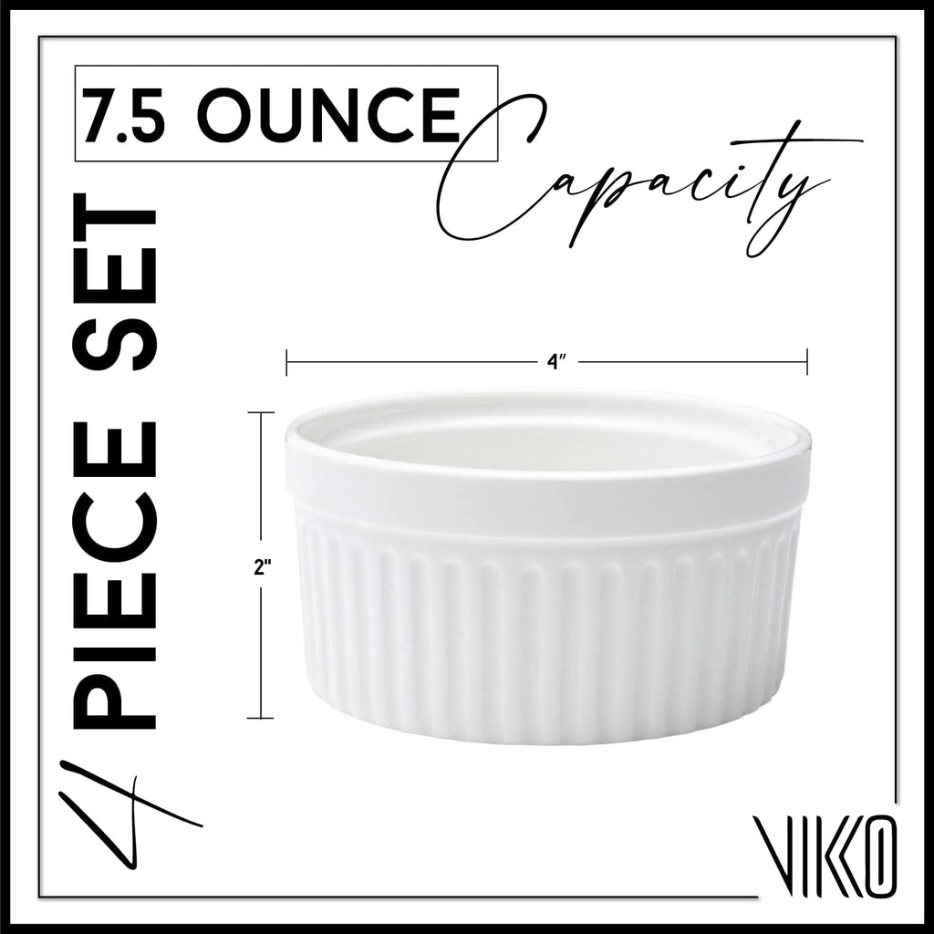 White Set Of 4 Porcelain Ramekins M915