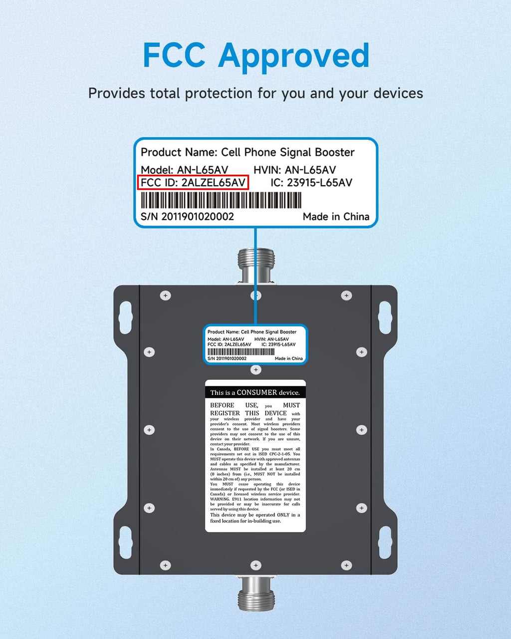 Cell Phone Signal Booster 4G LTE 5G 65dB Dual Band Cellular Repeater T168