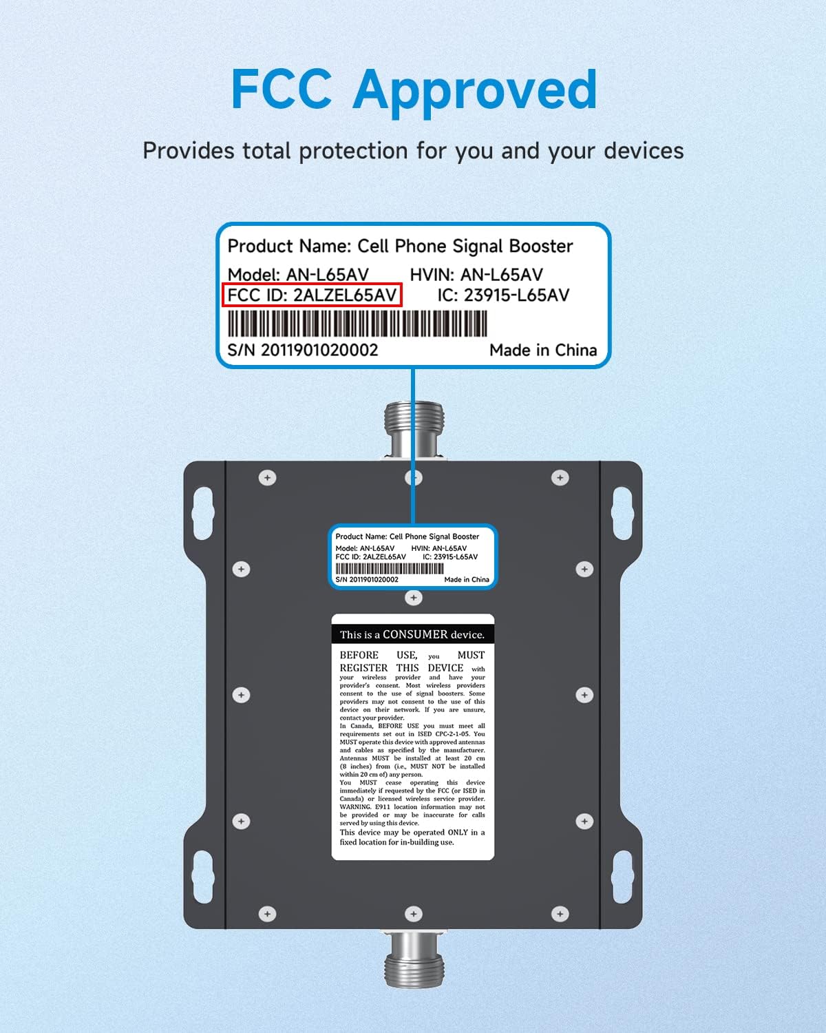 Cell Phone Signal Booster 4G LTE 5G 65dB Dual Band Cellular Repeater T168