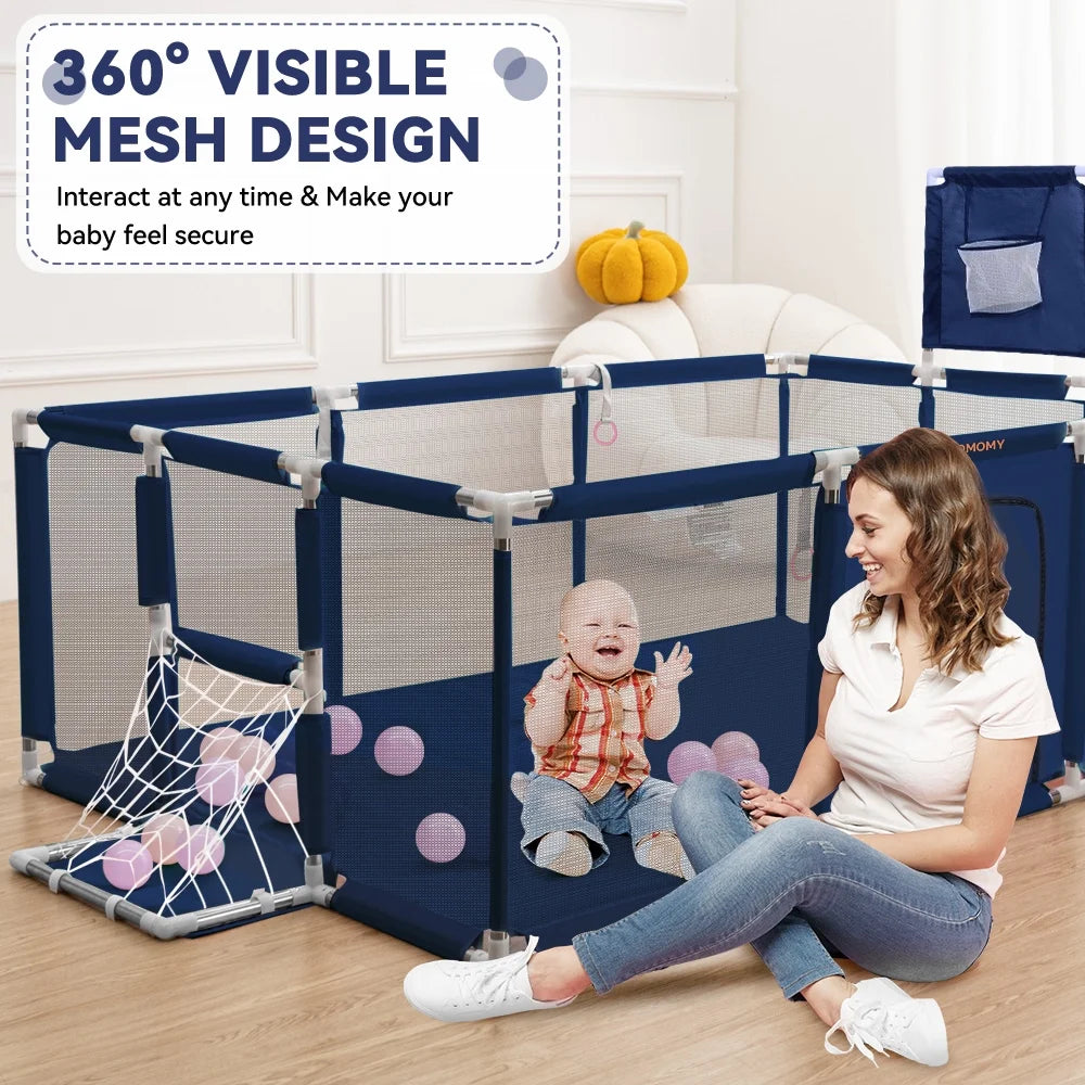 71x48inch Large Gray Baby Playpen Z45817