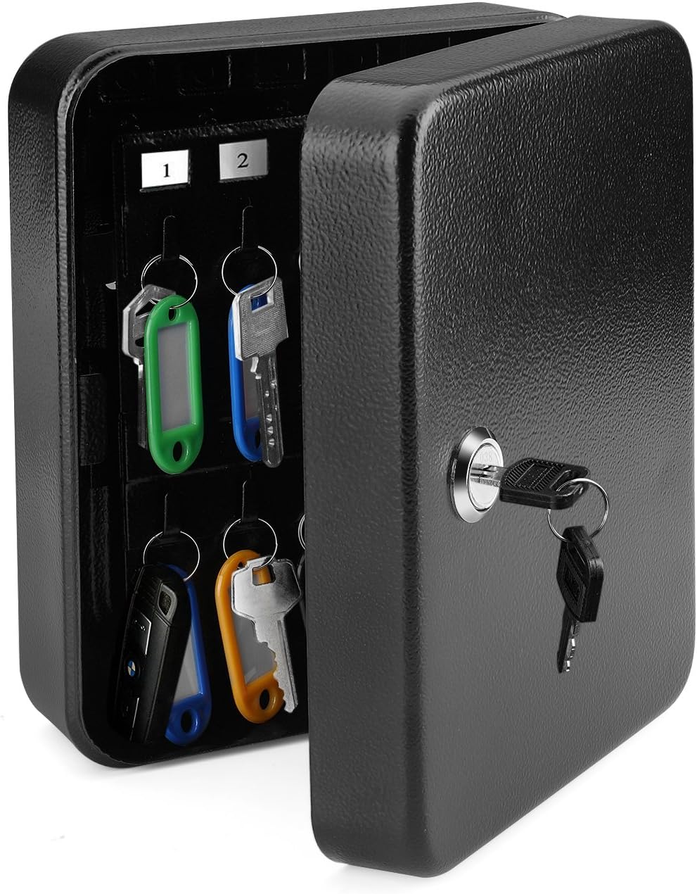Black Wall Mounted Key Cabinet with 40 Key Holder, Pack of 2 S720