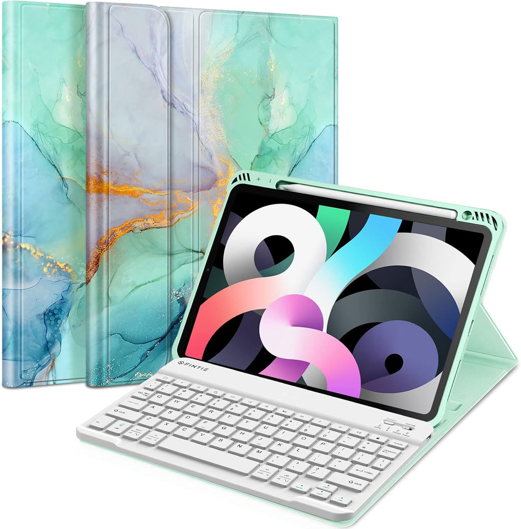 Green Keyboard Case for iPad Air 4th Generation 10.9 Inch 2020 with Detachable Bluetooth Keyboard P26934