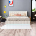 Queen Size Upholstered Platform Bed with Hydraulic Storage and USB Ports T887