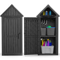 Outdoor Storage Shed Waterproof Resin Heavy-Duty Cabinet Light Brown S646687