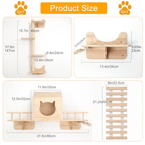Cat Wall Shelves with 3 Steps H2940