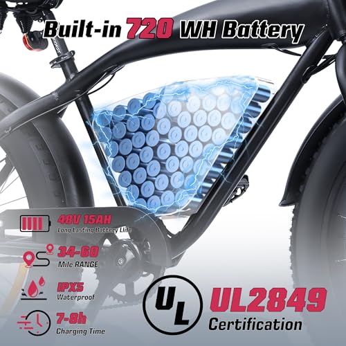 Electric Bike 48V 13Ah 750W 20" Fat Tires UL Certified D7815