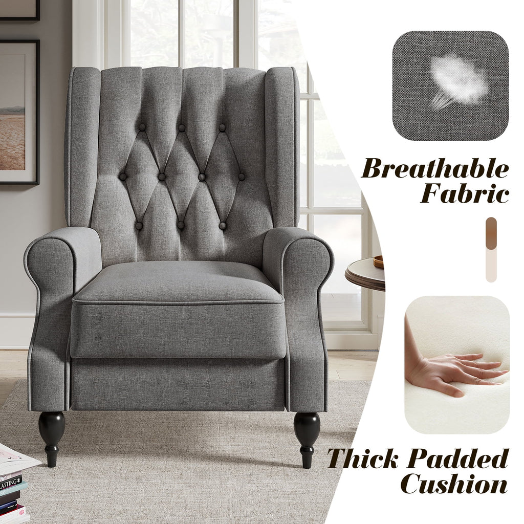 Dark Grey Upholstered Recliner Chair A685932