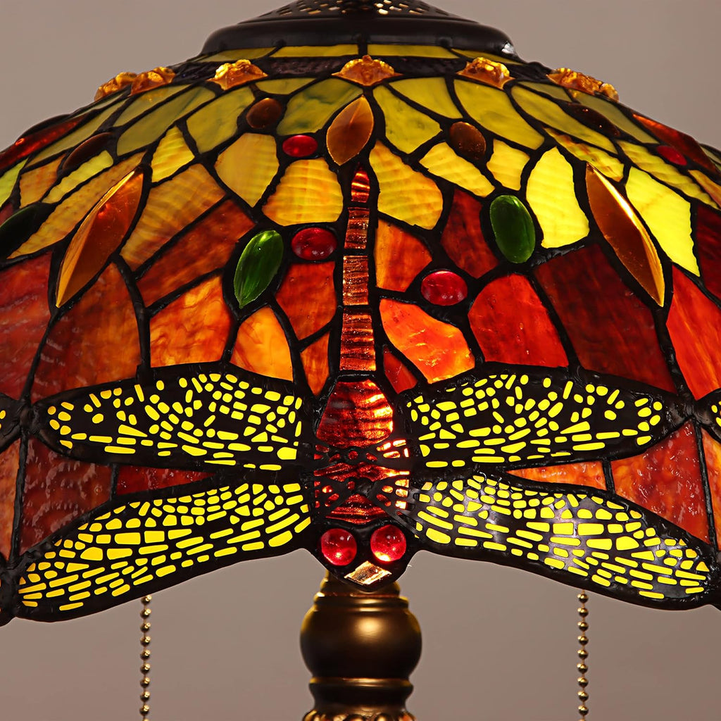Tiffany-Style 2 Light Dragonfly Table Lamp 16" Shade F579449