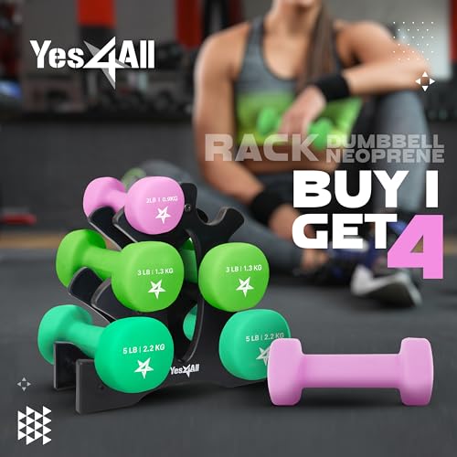 Neoprene Coated Dumbbell Hand Weight Sets with Rack J560729