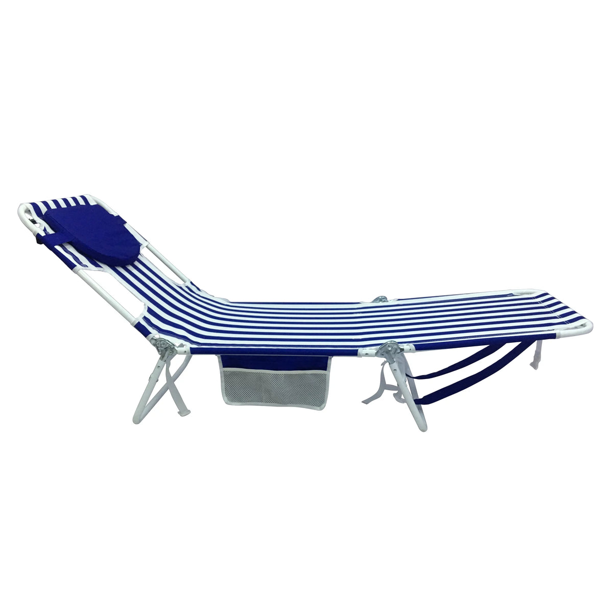 Blue & White Stripe Folding Beach Lounger 2-Pack X362127