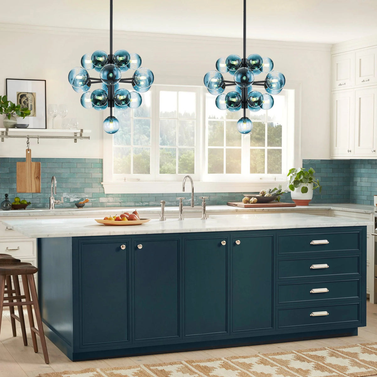 Dimmable Tiered Glass Globes Chandelier V69119