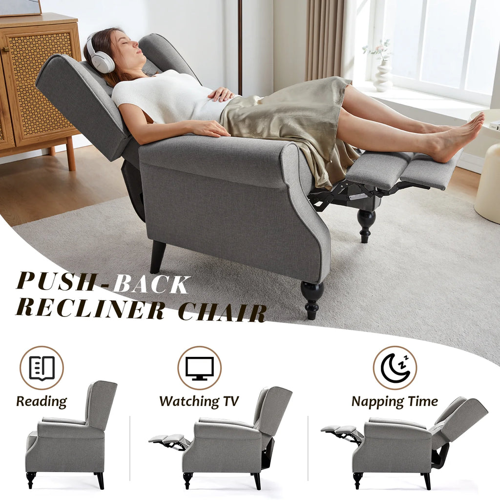 Dark Grey Upholstered Recliner Chair A685932