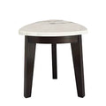 White Marble Top End Table with Black Base G718133