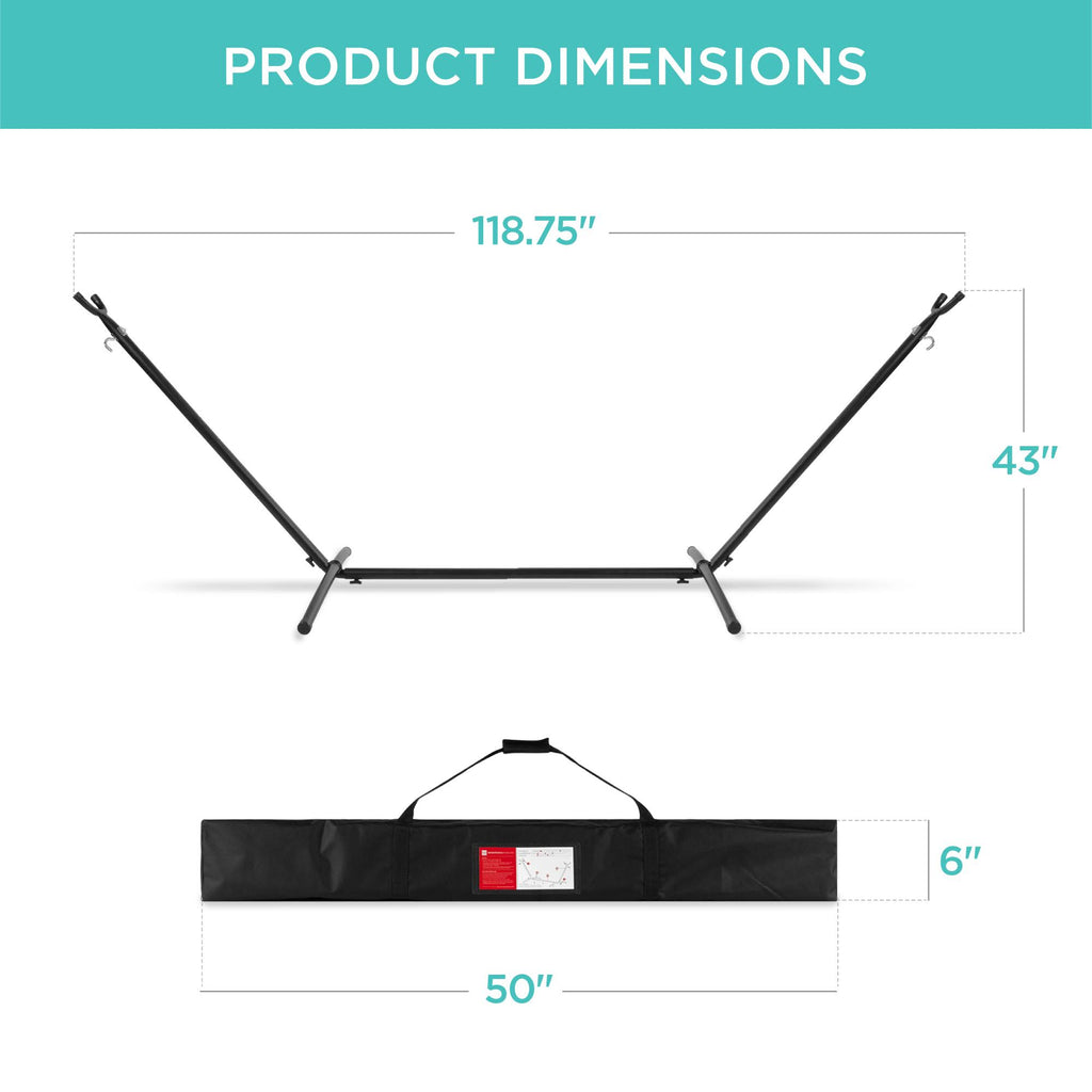 Cotton Double Hammock with Stand Set and Carrying Bag C4505