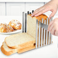 Stainless Steel Bread Slicer with Bamboo Cutting Board Y76729