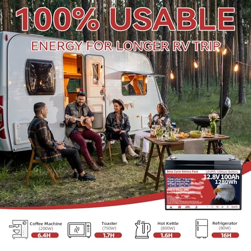 12V 100Ah LiFePO4 Lithium Battery Group 31 1280Wh Low-Temp Protection F470