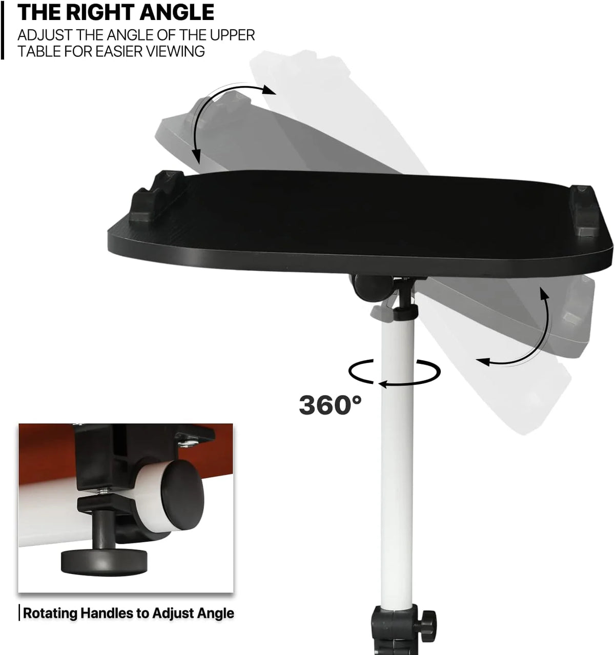 Black Adjustable Height Mobile Laptop Desk with Wheels N512600