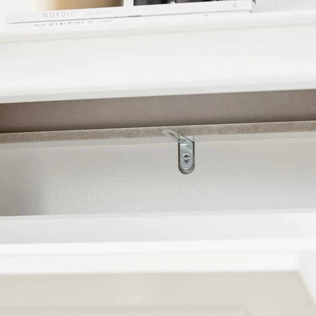White 2 Flip-Drawers Shoe Cabinet U7076