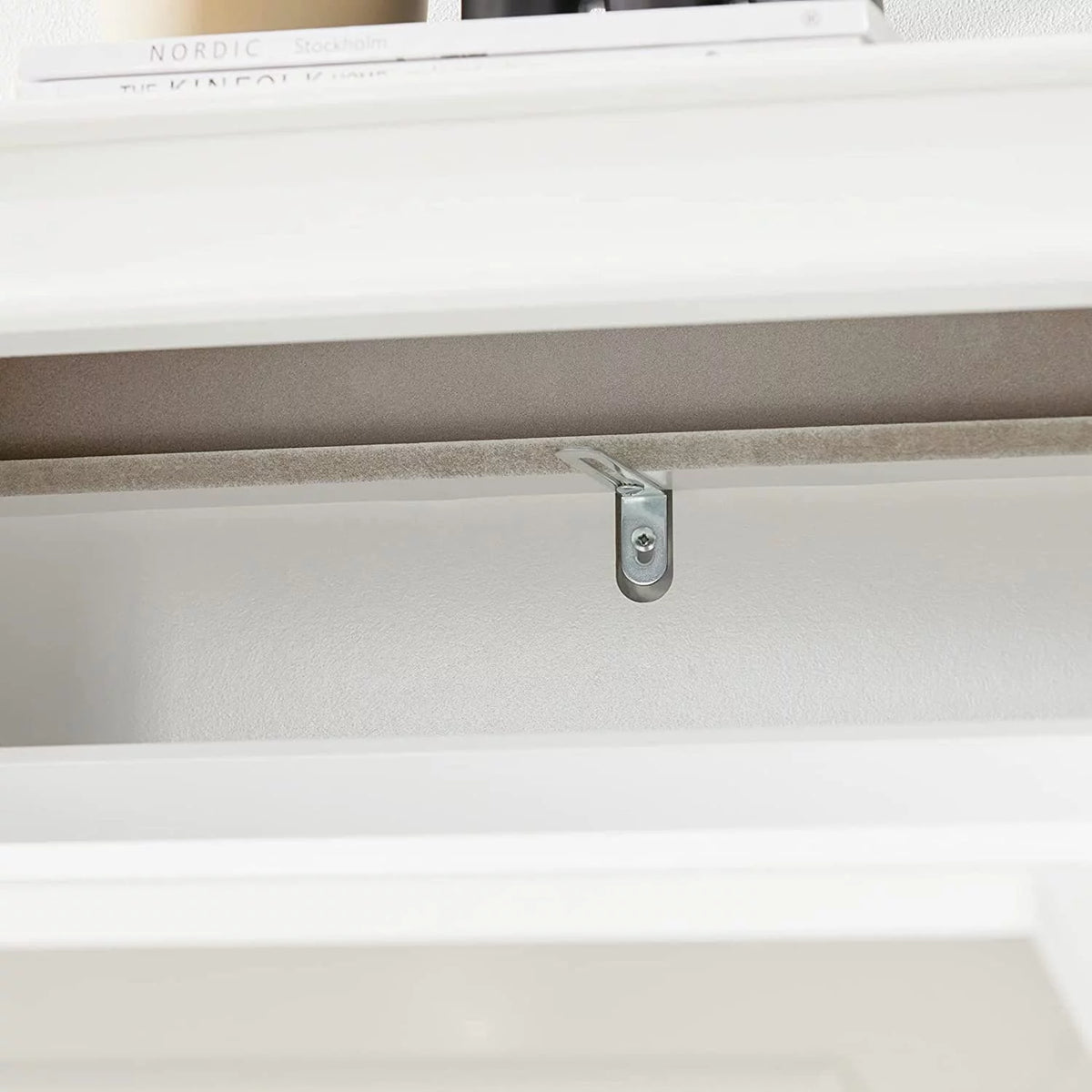 White 2 Flip-Drawers Shoe Cabinet U7076