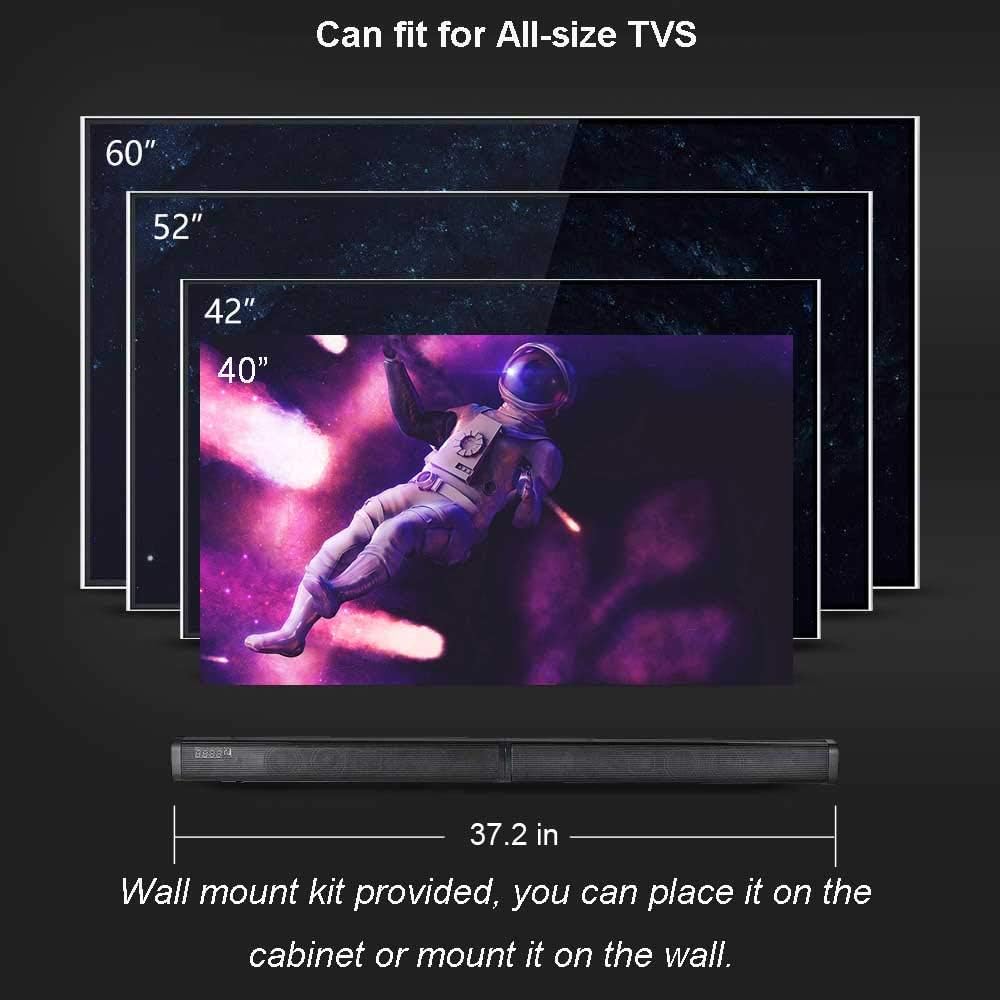 39-Inch Wired & Wireless Bluetooth 5.0 Stereo Soundbar F949700