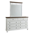 Oak Brown Vanilla White Wood Dresser and Mirror Z326385