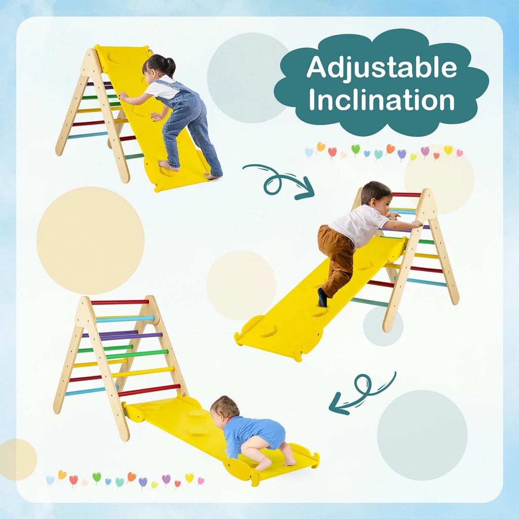 Wooden Climbing Triangle Set with Ramp N918