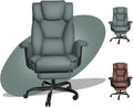 Gray High Back Leather Office Chair 400lb R1482