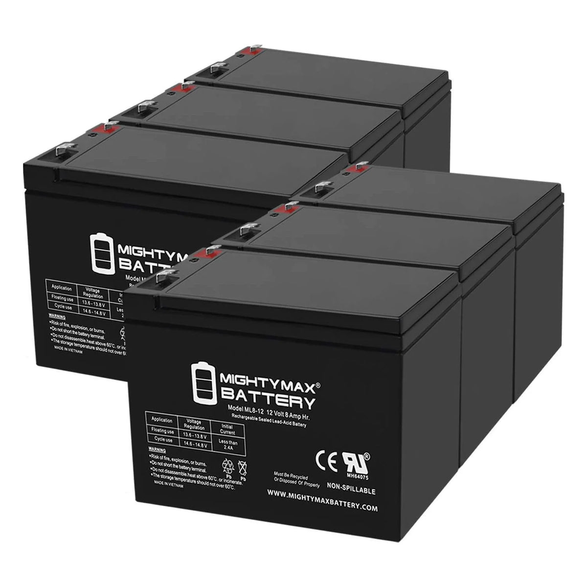 12 Volt 8 AH Rechargeable SLA AGM Battery Q213