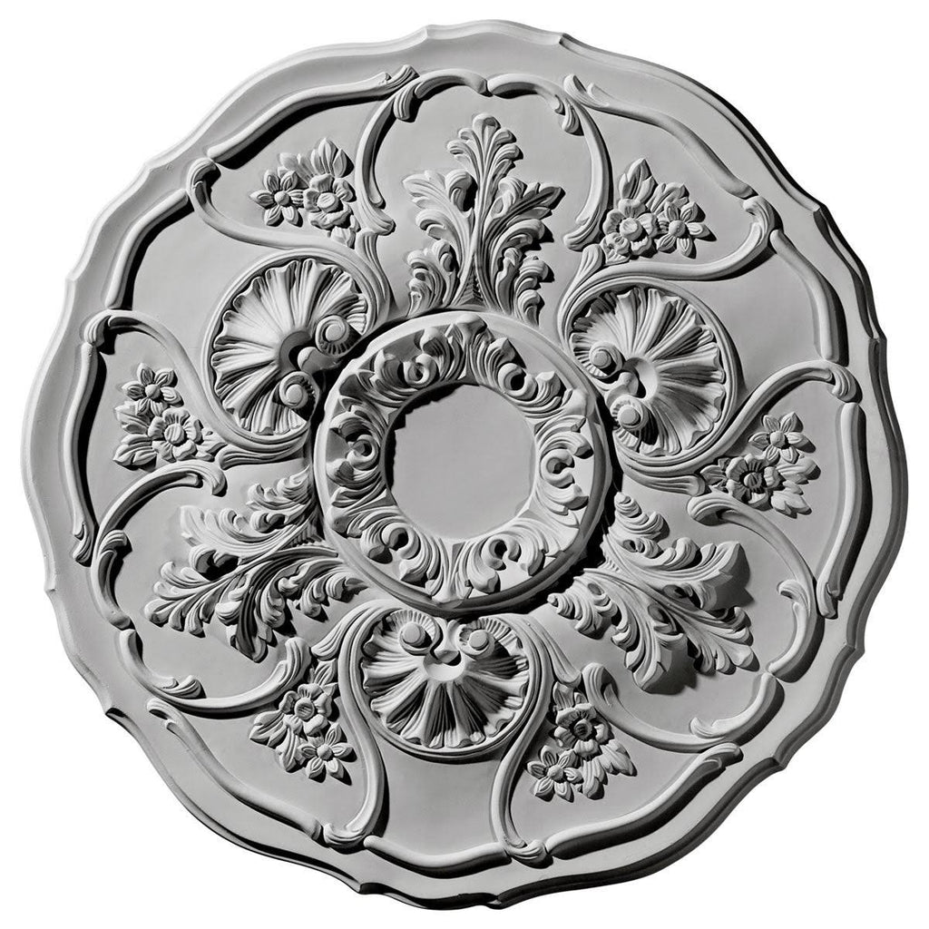 22 1/2x22OD x 1 1/2x22P Hand-Painted Jet Black Ceiling Medallion E635400
