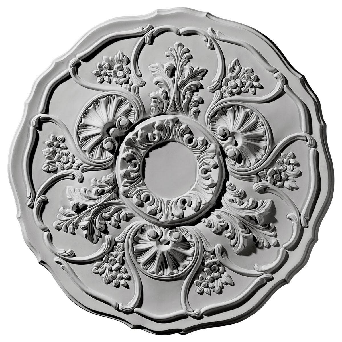 22 1/2x22OD x 1 1/2x22P Hand-Painted Jet Black Ceiling Medallion E635400