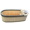 Natural Pine Wood Hot Tub 2 Persons 132 Gallons with Charcoal Stove K16619