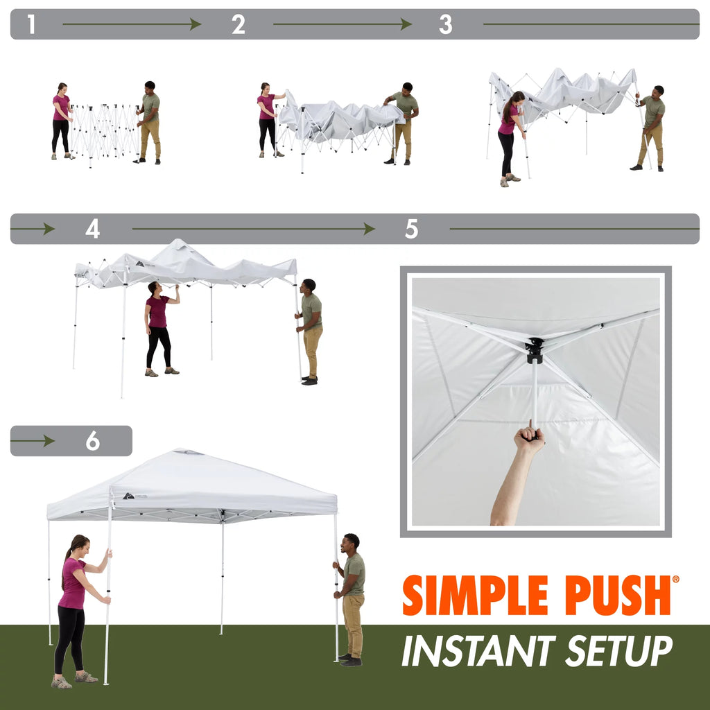 White 10 ft x 10 ft Instant Canopy T967