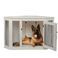 Wooden Corner Dog Crate Side Table V583