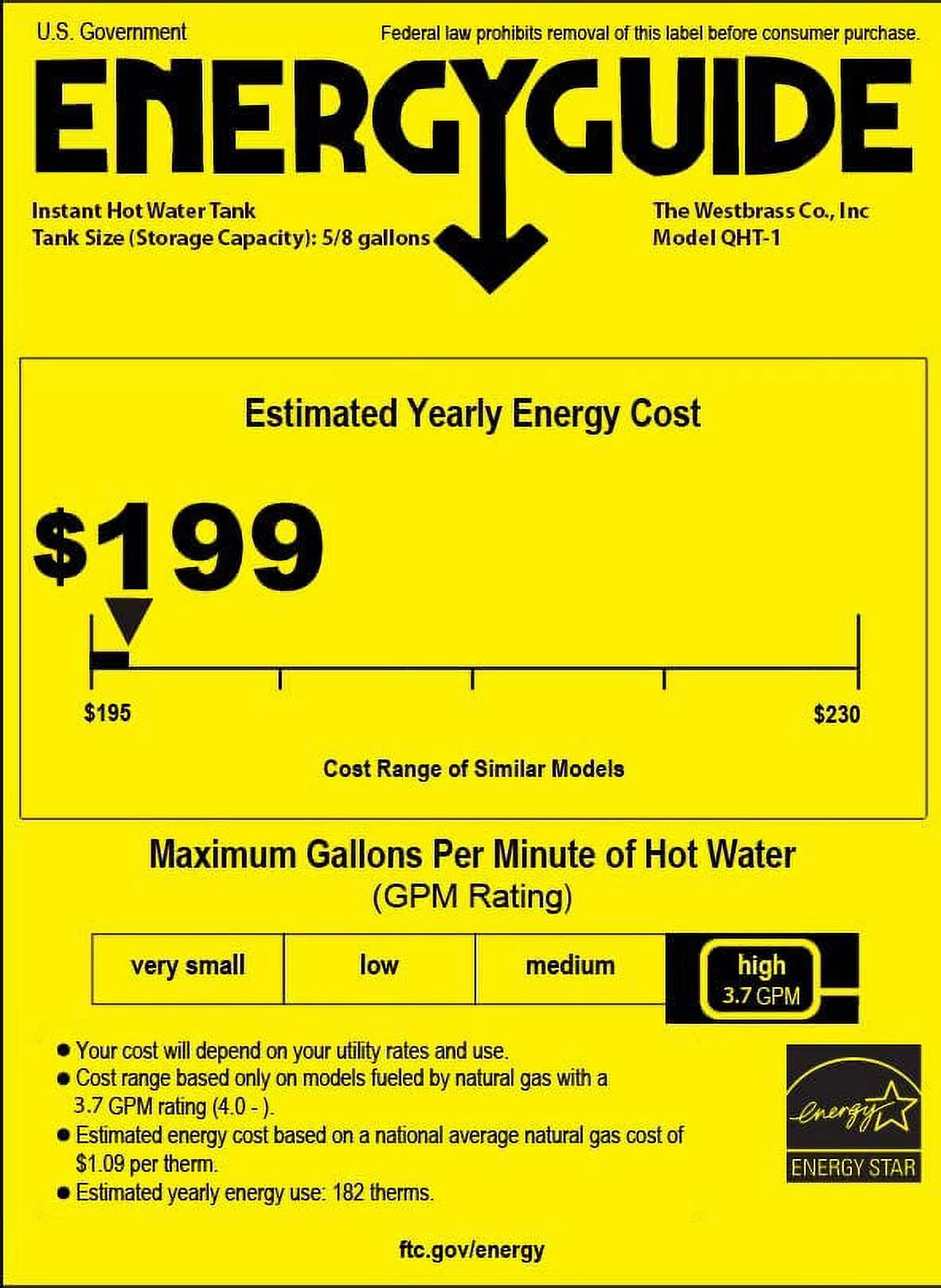 9" 1-Handle Hot Water Dispenser Faucet with Thermostatic Tank, Oil Rubbed Bronze L586770