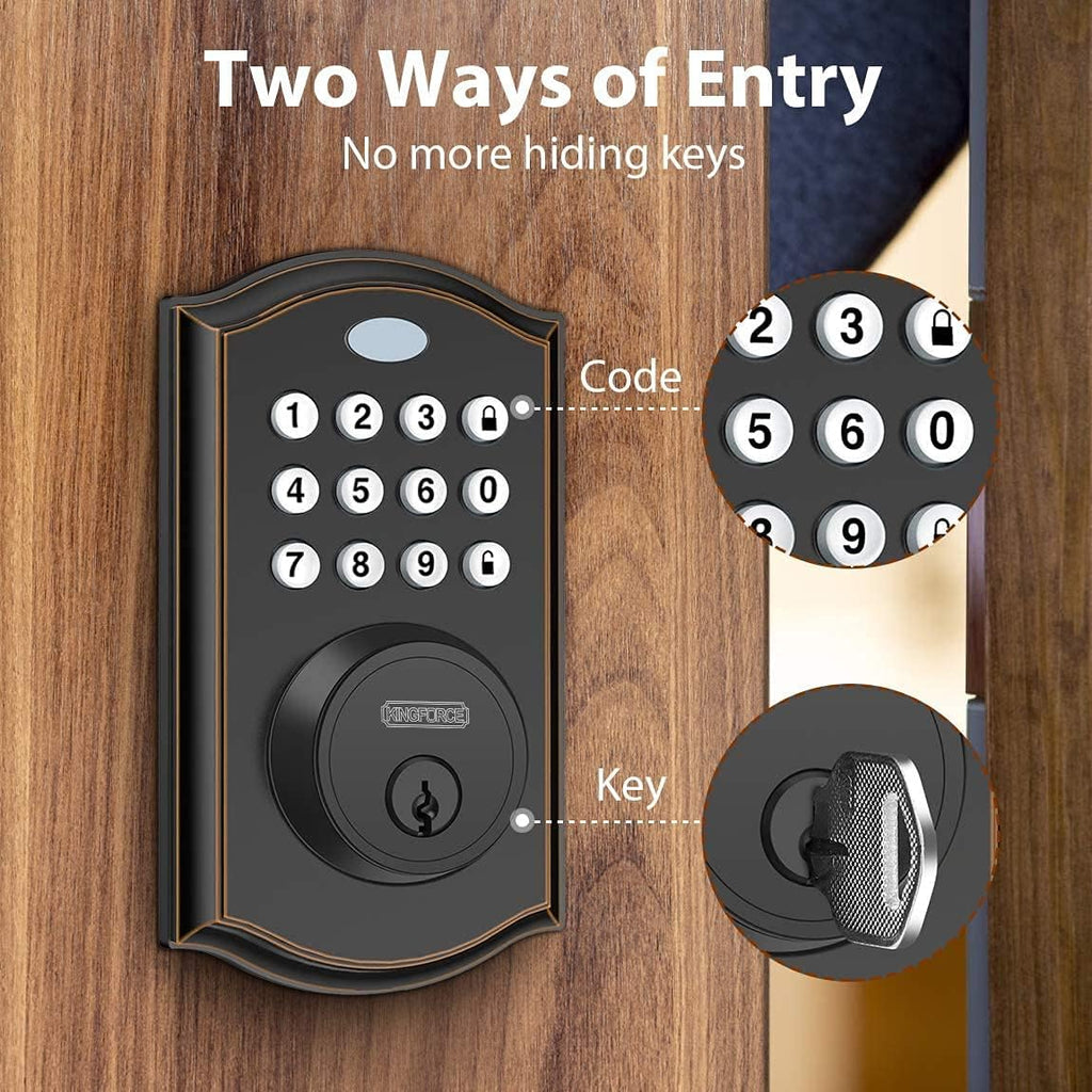 Keypad Deadbolt Lock, Keyless Entry Door Lock, Electronic Deadbolt, Pack of 2 Q212456