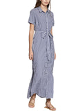 Blue Gingham Shirt Dress A8191