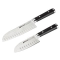 Black 2-Piece Damascus Steel Santoku Knife Set O8271