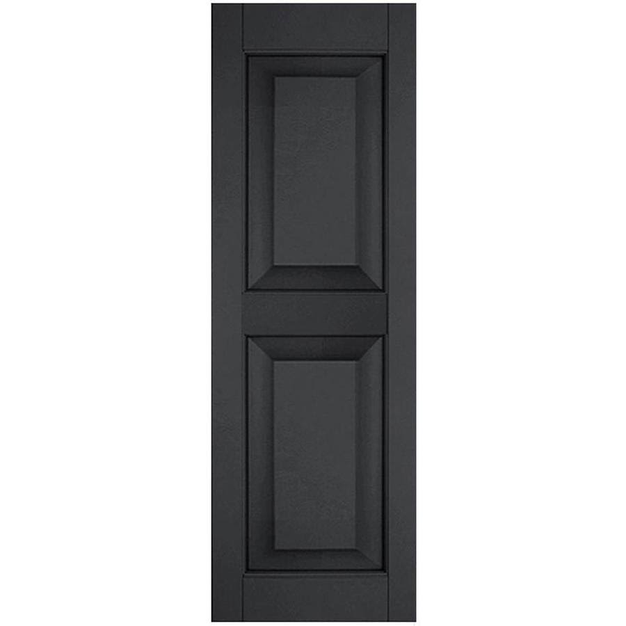 2-Pack 12-in W x 72-in H Black Raised Panel Wood Western Red Cedar Exterior Shutters M561462