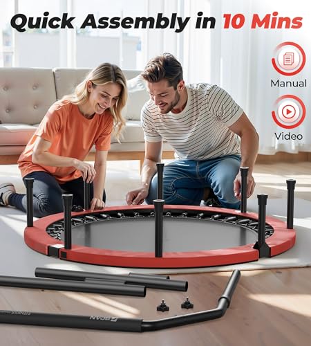 40"/48" Foldable Mini Trampoline with Adjustable Foam Handle C6148
