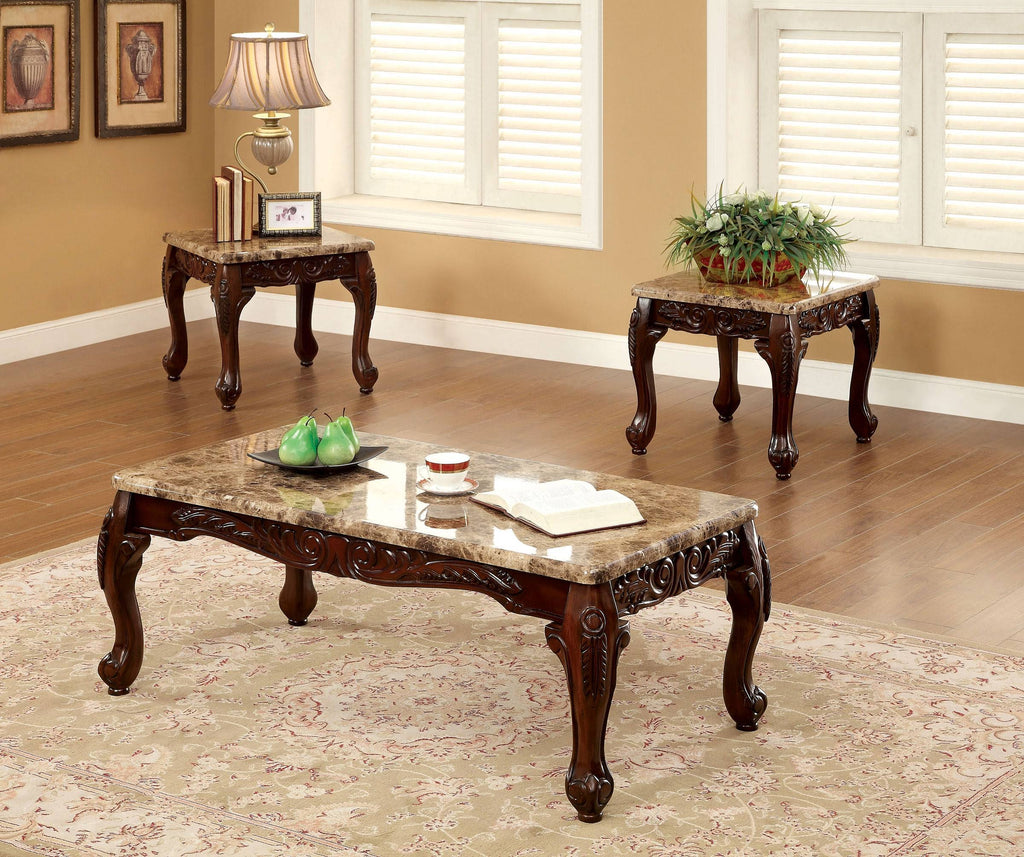 3 Piece Dark Oak Table Set F1224