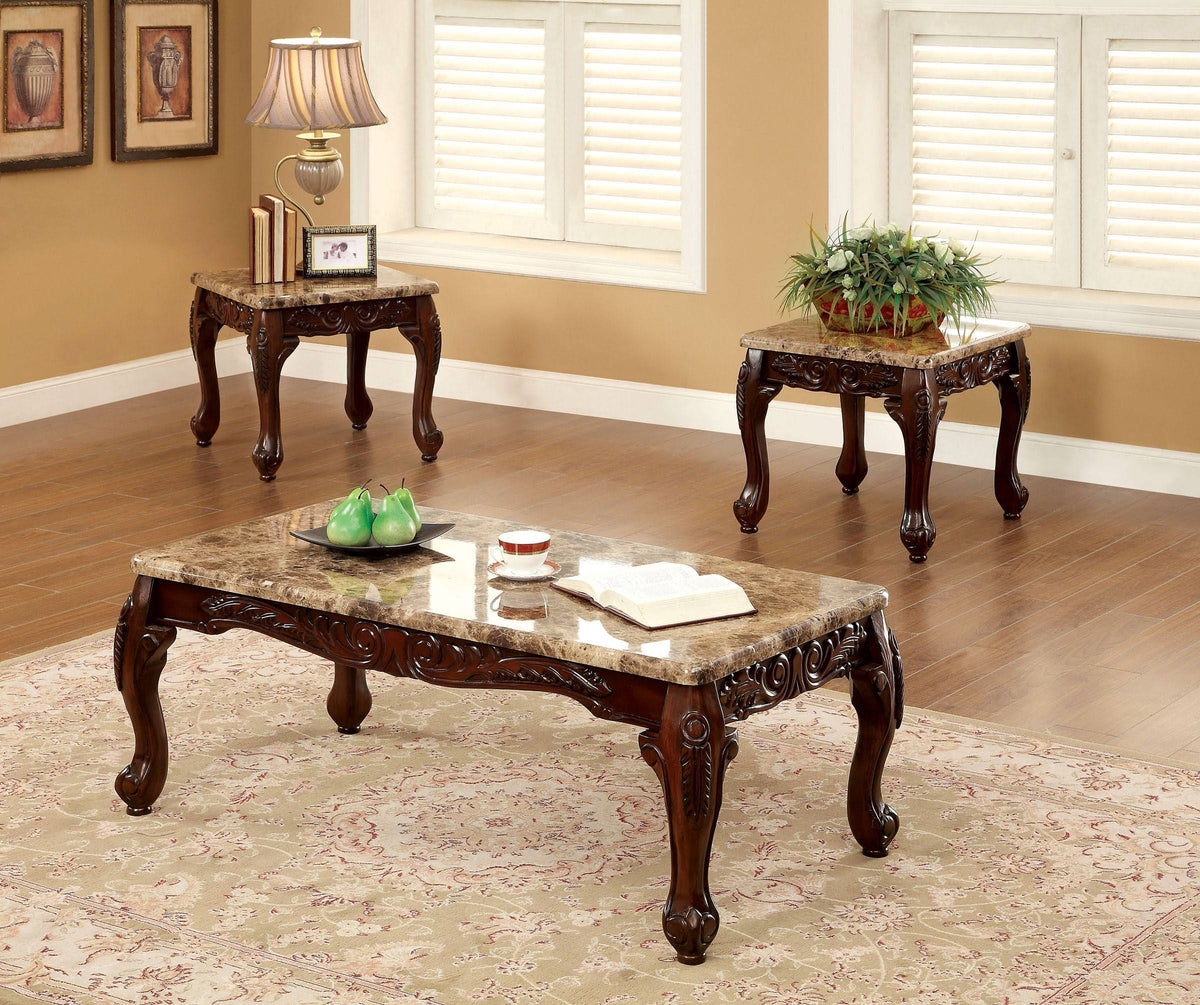 3 Piece Dark Oak Table Set F1224