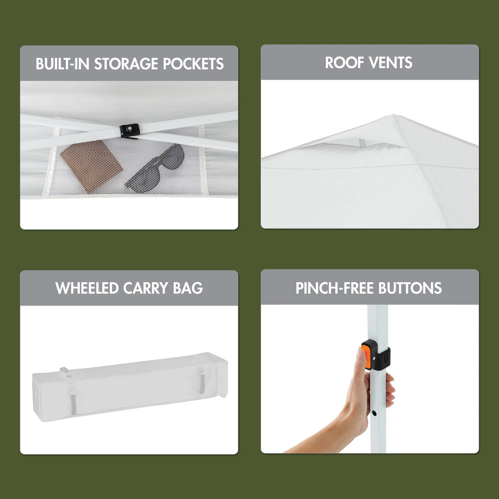 White 10 ft x 10 ft Instant Canopy T967