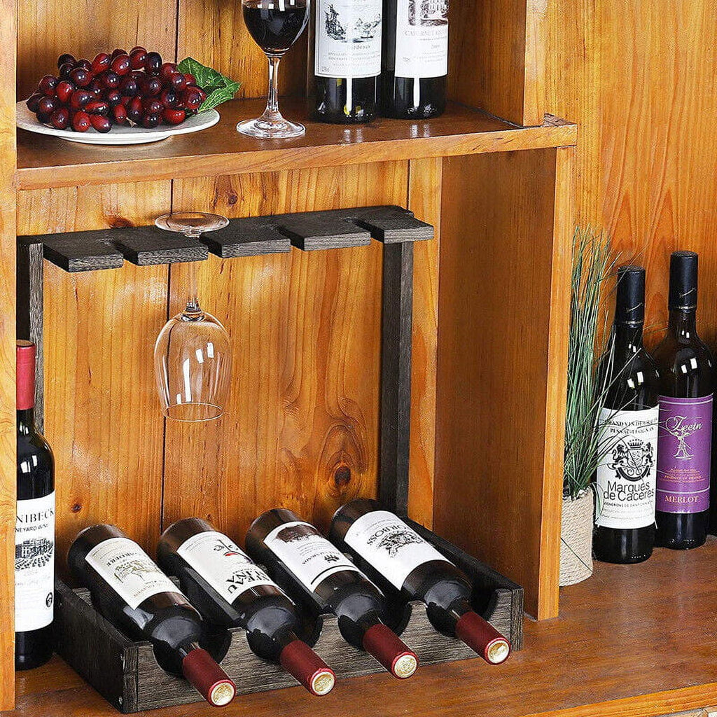 Countertop Wine Rack with 4 Glass Holder B1840