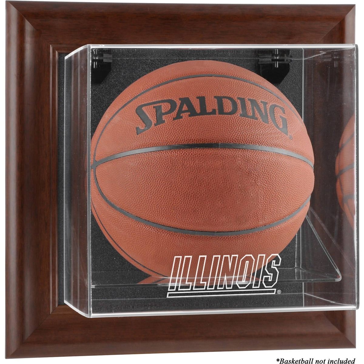Brown Framed Wall Mountable Basketball Display Case L8236